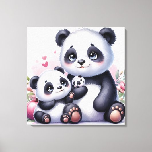 Panda Parenthood Canvas Afdruk (Voorkant)