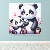 Panda Parenthood Canvas Afdruk (Insitu (Houten vloer))