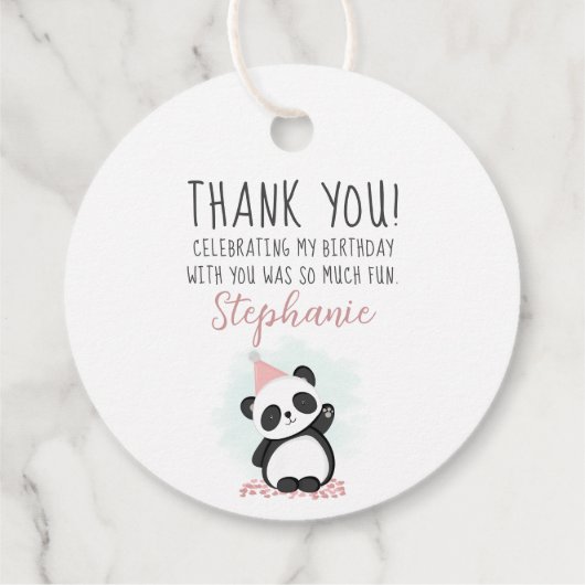 Panda Party Bedankjes Labels (Achterkant)