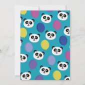 Panda Party Birthday Panda-monium Blauwgroen uitno Kaart (Achterkant)