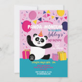 Panda Party Birthday Panda-monium Pink uitnodiging (Voorkant)
