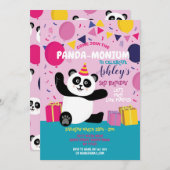 Panda Party Birthday Panda-monium Pink uitnodiging (Voorkant / Achterkant)