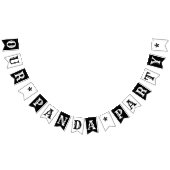 Panda Party Black and White Bunting Flags Vlaggetjes (Alle)