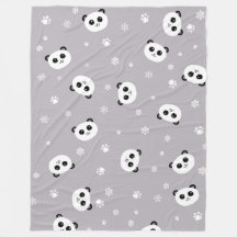 Panda Party Blanekt | Grijze Panda | Cute Lg Fleec