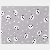 Panda Party Blanekt | Grijze Panda | Cute Lg Fleec Fleece Deken (Voorkant (Horizontaal))