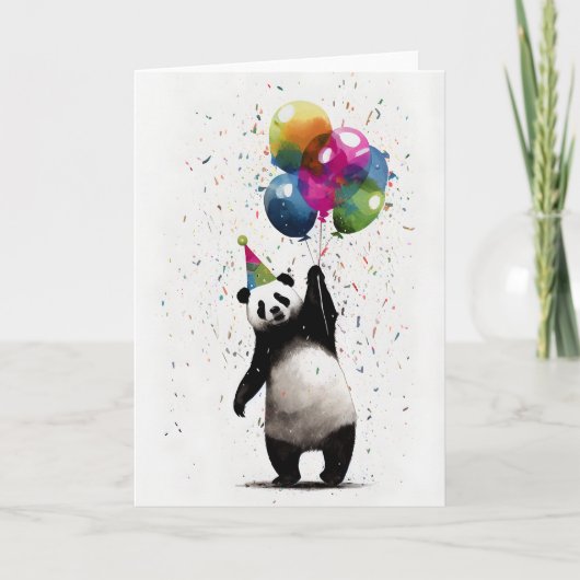 Panda Party Celebration Wenskaart Bedankkaart (Voorkant)
