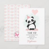 Panda Party Dank u Kaart (Voorkant / Achterkant)