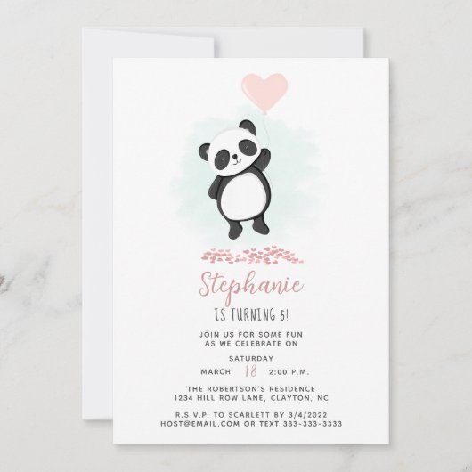 Panda Party Kaart (Voorkant)