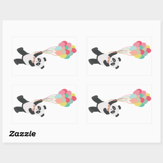 Panda Party - Panda met ballonnen Sticker (Vel)