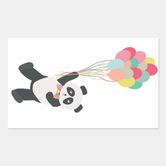 Panda Party - Panda met ballonnen Sticker (Voorkant)