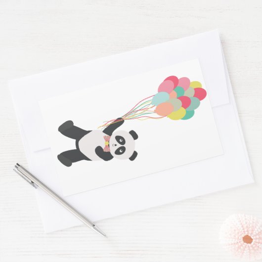 Panda Party - Panda met ballonnen Sticker (Envelop)