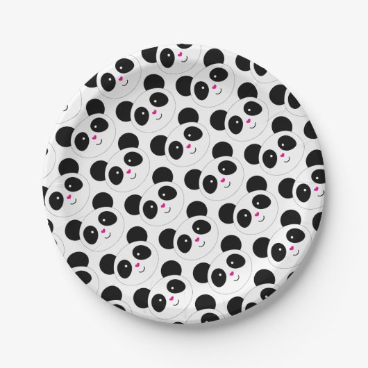 Panda Party Papieren Bordje (Voorkant)