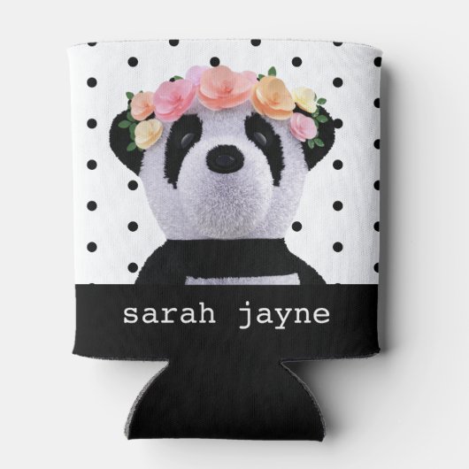 Panda Party Polka Puntnaam Koelbox Blikjeskoeler (Achterkant)