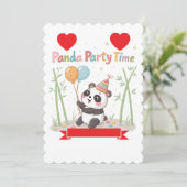 Panda Party Time Kaart (Staand voorkant)