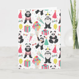 Panda Party - Verjaardagspatroon Kaart