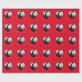 Panda Patroon - Achtergrondkleur veranderbaar   Cadeaupapier (Vlak)