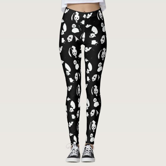 Panda patroon Black BG Leggings (Voorkant)
