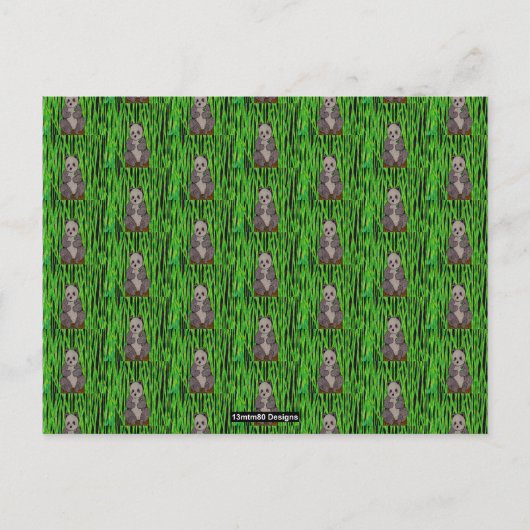 Panda (patroon) - Briefkaart (Voorkant)