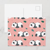Panda-patroon Feestdagenkaart (Voorkant / Achterkant)