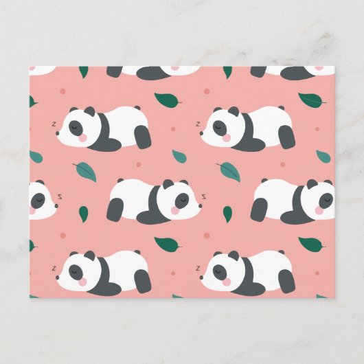 Panda-patroon Feestdagenkaart (Voorkant)