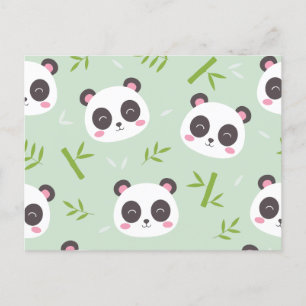 Panda-patroon Feestdagenkaart