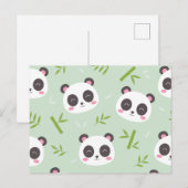 Panda-patroon Feestdagenkaart (Voorkant / Achterkant)