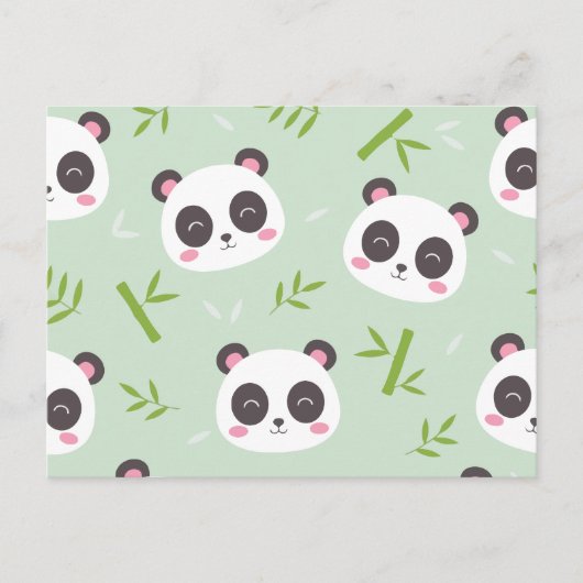 Panda-patroon Feestdagenkaart (Voorkant)