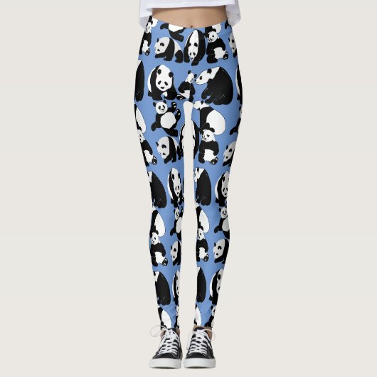 Panda patroon LBlue BG Leggings (Voorkant)