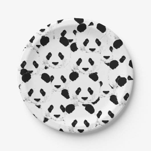 Panda-patroon Papieren Bordje (Voorkant)