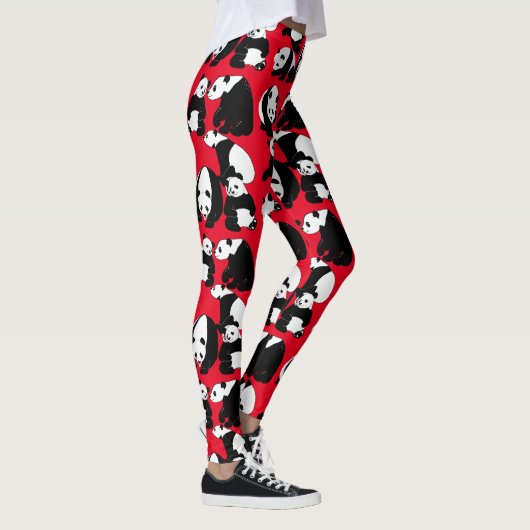 Panda patroon Rood BG Leggings (Rechts)