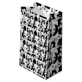 Panda patroon White BG Klein Cadeauzakje (Achterkant Gekanteld)