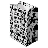 Panda patroon White BG Medium Cadeauzakje (Achterkant Gekanteld)