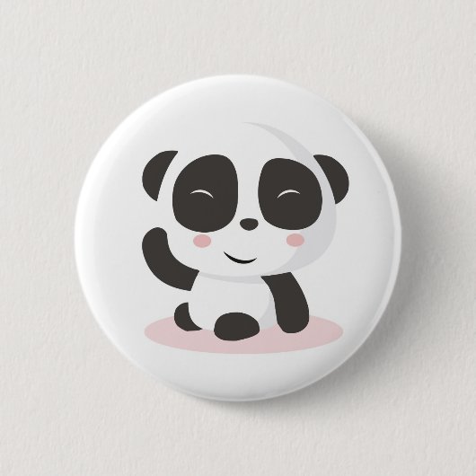 Panda-patroonknop Ronde Button 5,7 Cm (Voorkant)