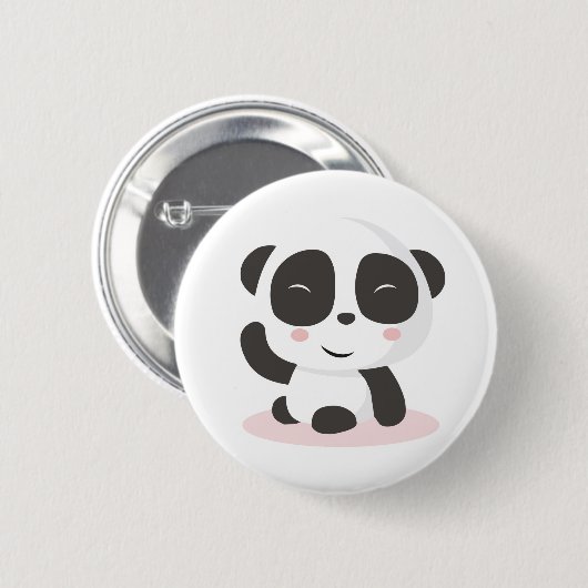 Panda-patroonknop Ronde Button 5,7 Cm (Voorkant /achterkant)