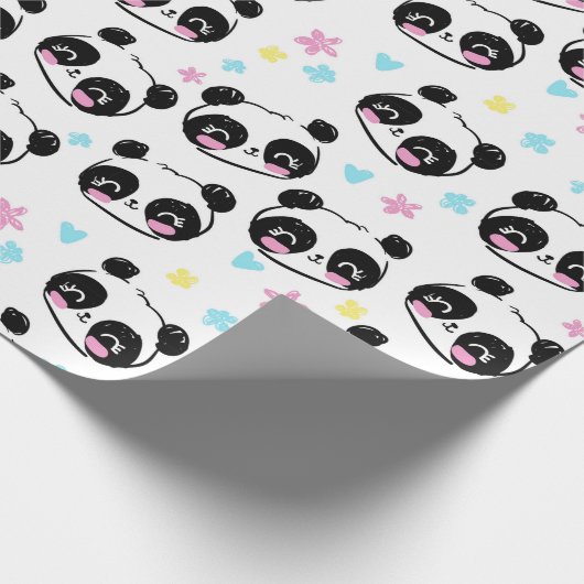 Panda Patroonpapier Cadeaupapier (Hoek)
