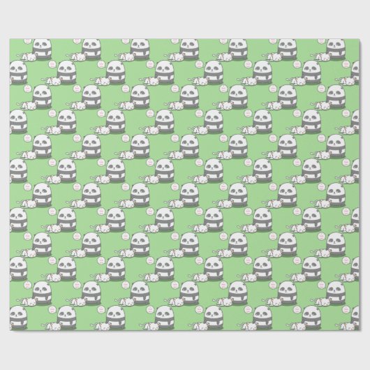 Panda Patroonpapier Cadeaupapier (Vlak)