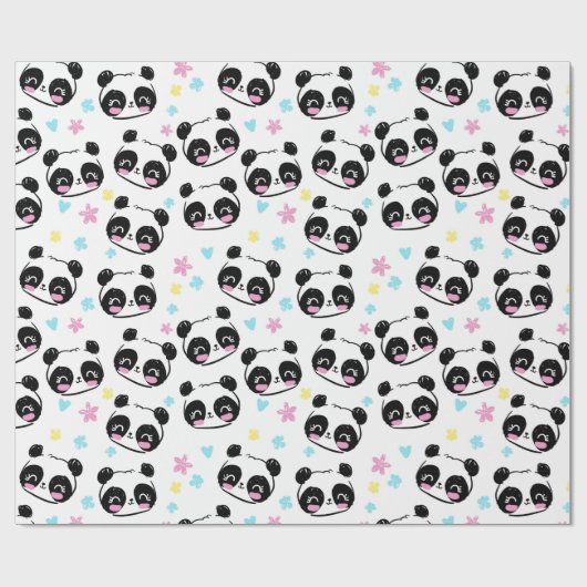 Panda Patroonpapier Cadeaupapier (Vlak)
