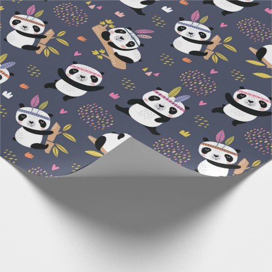 Panda Patroonpapier Cadeaupapier (Hoek)