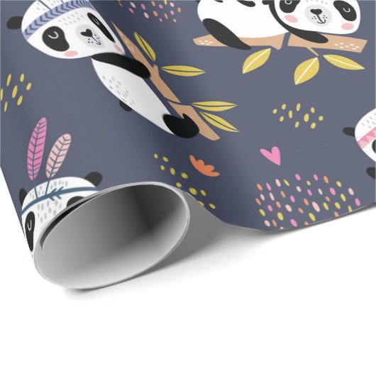Panda Patroonpapier Cadeaupapier (Rol Hoek)