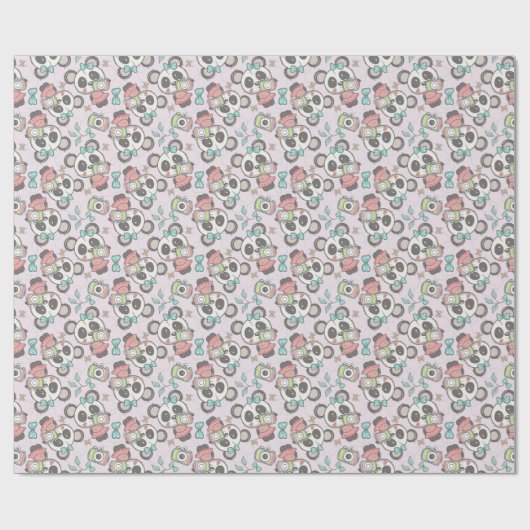 Panda Patroonpapier Cadeaupapier (Vlak)