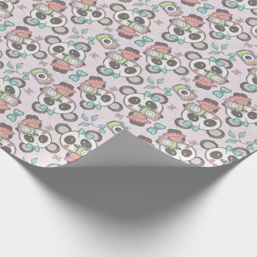 Panda Patroonpapier Cadeaupapier (Hoek)