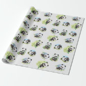 Panda Patroonpapier Cadeaupapier (Uitgerold)