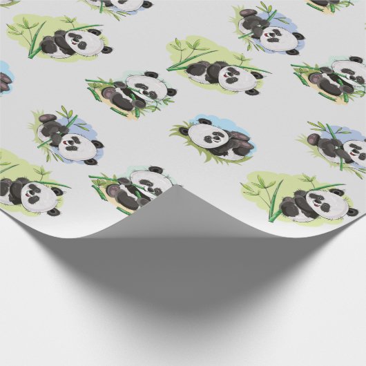 Panda Patroonpapier Cadeaupapier (Hoek)