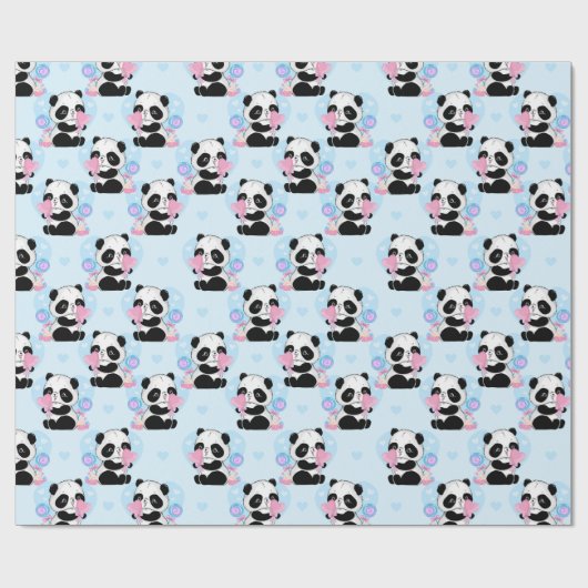 Panda Patroonpapier Cadeaupapier (Vlak)