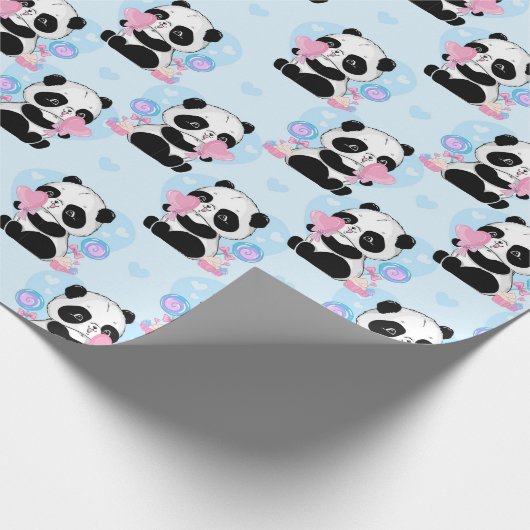 Panda Patroonpapier Cadeaupapier (Hoek)