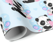 Panda Patroonpapier Cadeaupapier (Rol Hoek)