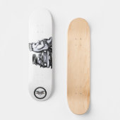 Panda-patrouilleofficier sluit de politieauto persoonlijk skateboard (Voorkant)