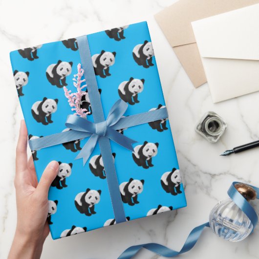 Panda Pattern - Achtergrondkleurverwisselbaar Cadeaupapier (Geschenken)