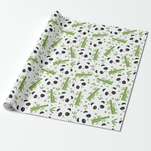 Panda Pattern Cadeaupapier (Uitgerold)