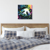 Panda Peeking Bamboe Waterverf Canvas Afdruk (Insitu (Slaapkamer))